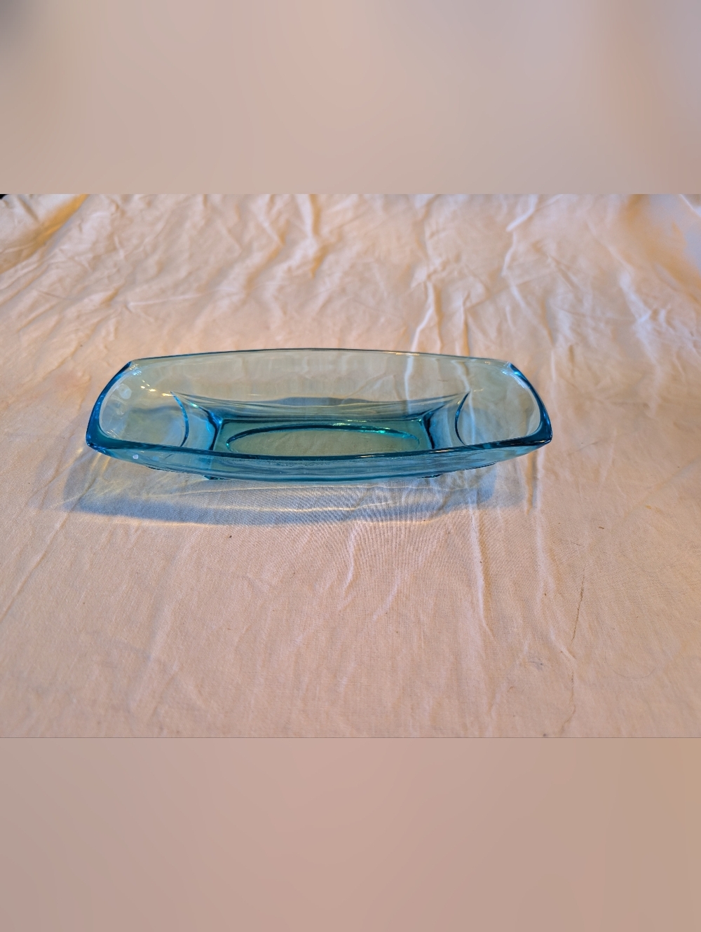 2/30$ Vintage Blue Glass  Trinket Dish